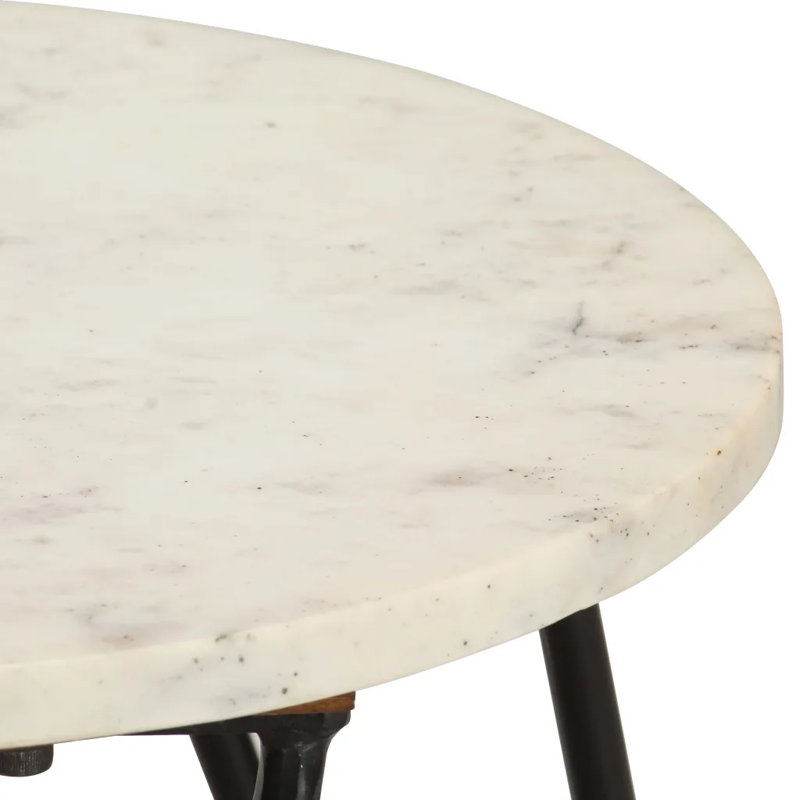 Table basse à trois pieds Khalid, Noir, H 40 cm l 40 cm P 40 cm