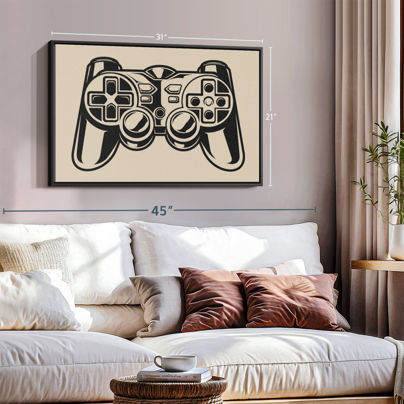 Illustration de contrôleur de jeu sur toile, H 21 po x l 31 po