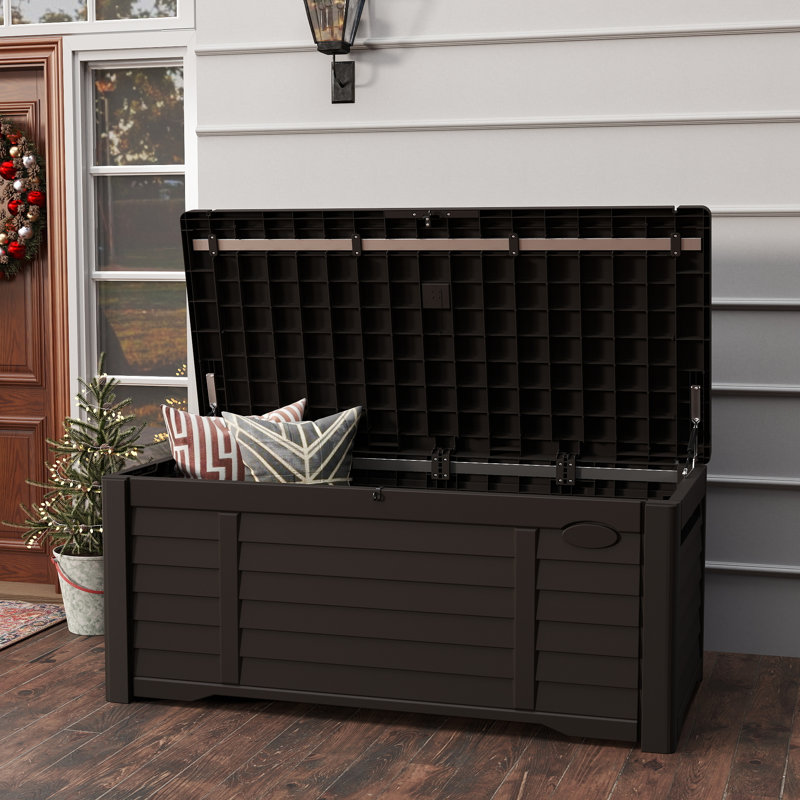 Balconera 120 Gallons Lockable Resin Deck Box, Brown