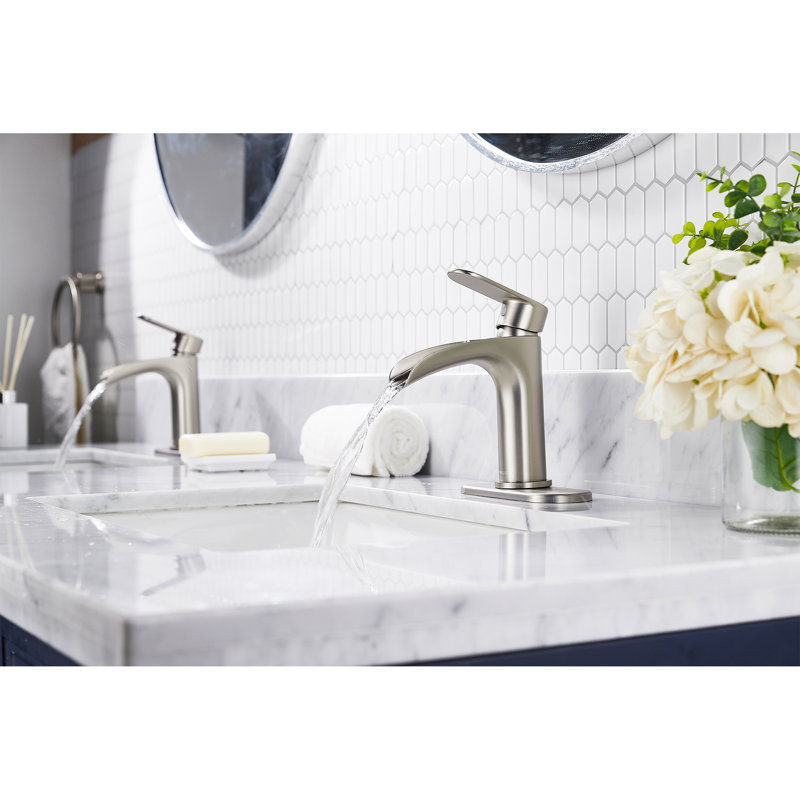 Waterfall Tap with Waste, Brushed Nickel/Drain