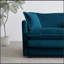 Canapé pour causeuse moderne en tissu de grande taille à 2 places avec 4 coussins, chenille bleue-12729245