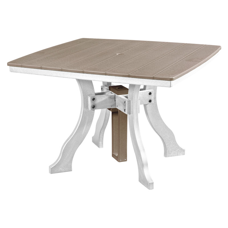 Table carrée Rosecliff Heights, Bois vieilli, Blanc