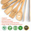  Wooden Kitchen Utensils Set of 8 - Non-Stick Bamboo Cooking Utensils - Wooden Spatulas, Wooden Spoons, Tong, Utensil Holder