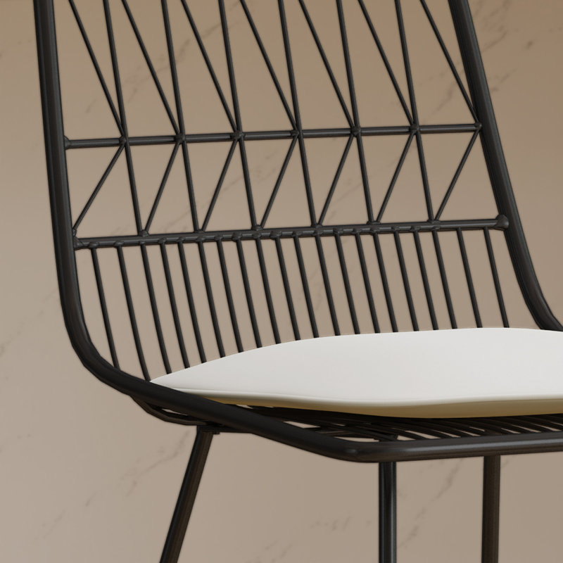 Kerby Upholstered Counter Stool with Metal Frame, Black