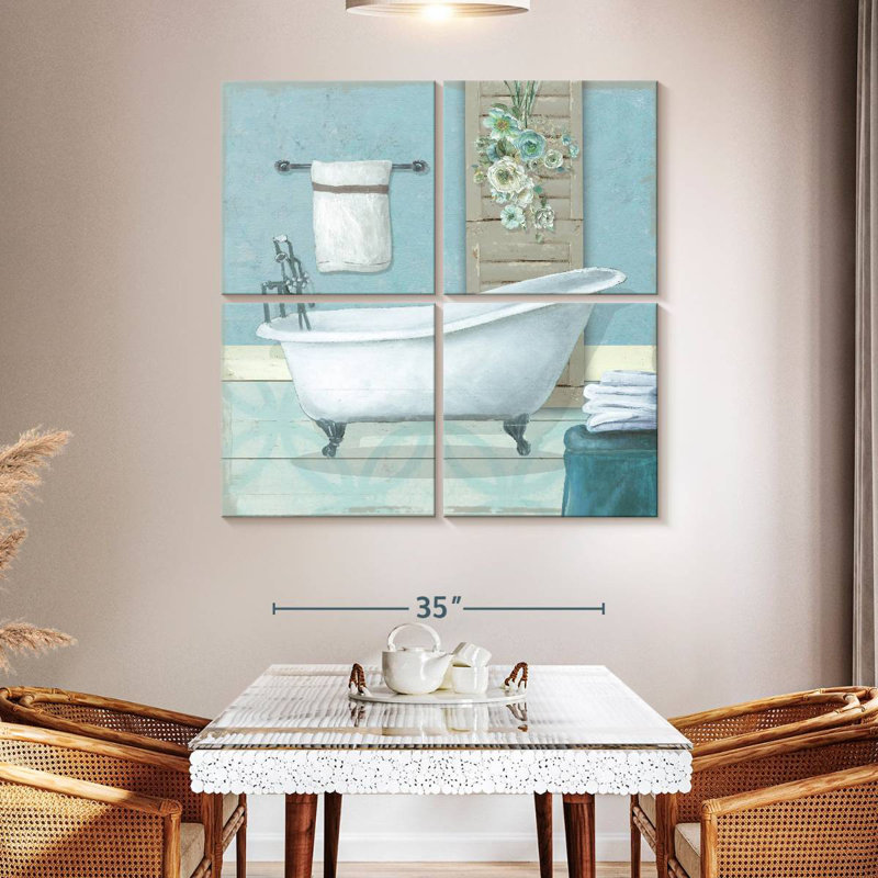 Kerrick Teal Bath I, 74" H x 74" W