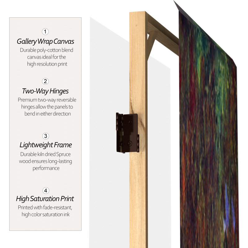 Claude Monet Water Lilies Art Canvas Folding Screen,  6 ft Tall