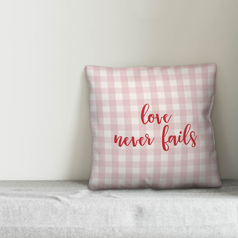  Coussin Love Love Fails, Coussin décoratif, Rose / Rouge