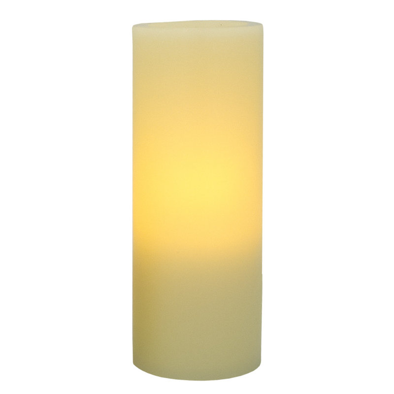 Bougie colonne sans flamme 5 po ivoire