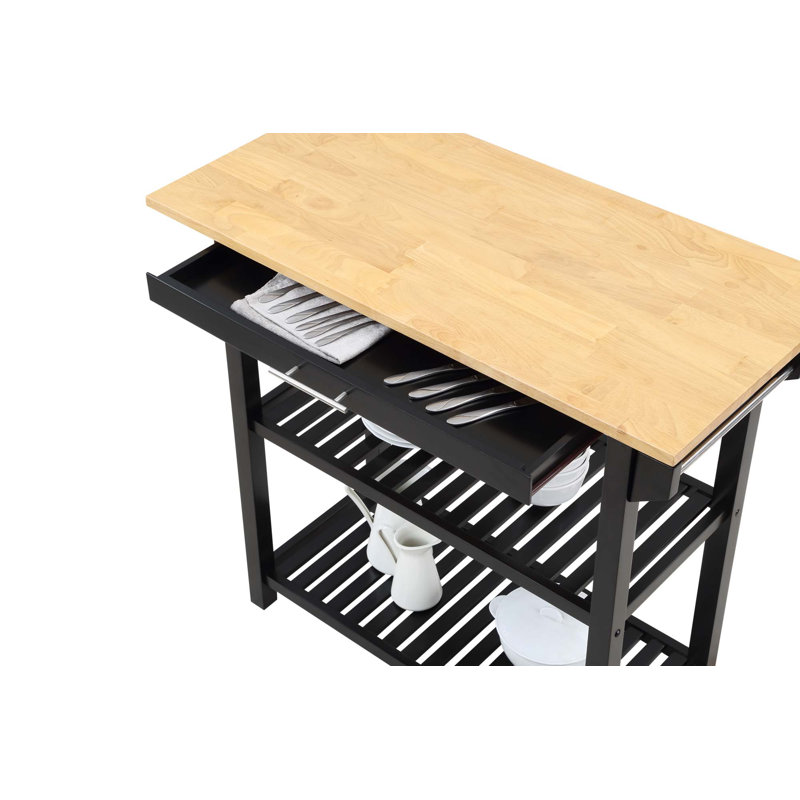 Table de préparation avec tiroir Janxiel, Noir