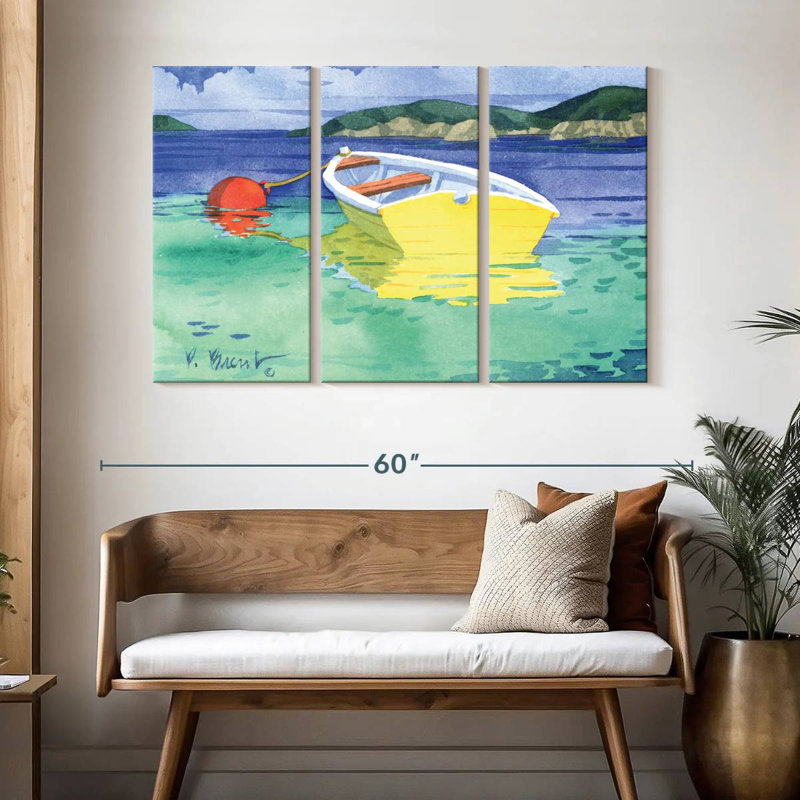 Mehar Yellow Rowboat, 32" H x 50" W