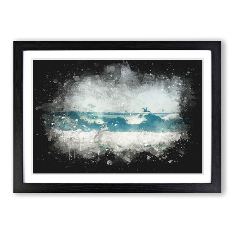 The Rolling Waves - Picture Frame Graphic Art Print, Black Framed, 33cm H x 45cm W x 2cm D