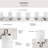 6-Light Brushed Nickel Vanity Light with Etched Glass Shades-185302107
