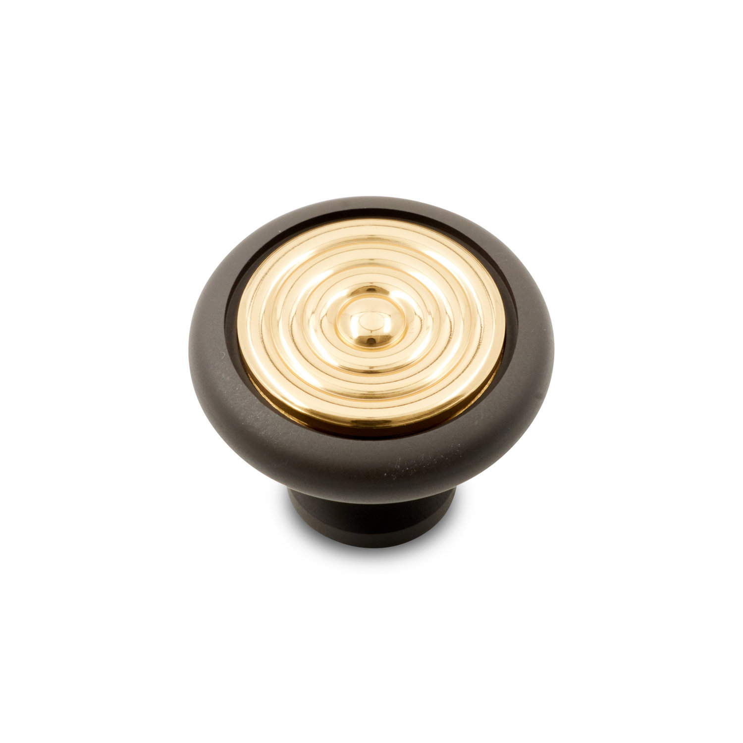 CK Series Two-Tone Riveted Cabinet Knob, Oil Rubbed/Brass