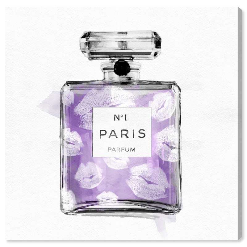 «Kiss Me Number One Perfume», impression, H 20 po x l 20 po, Toile tendue