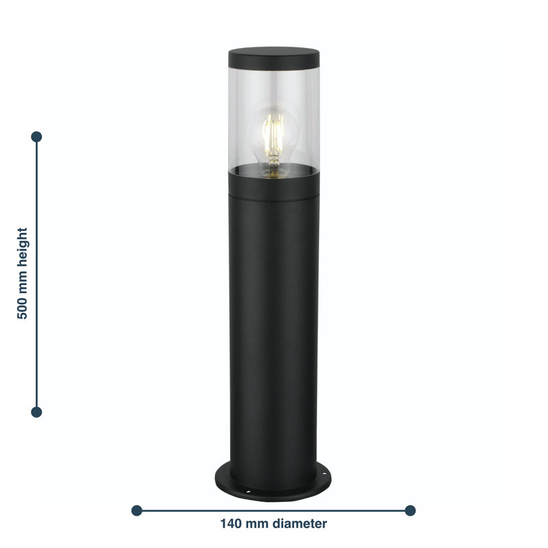 Avenlee Black Paint Metal Bollard Light