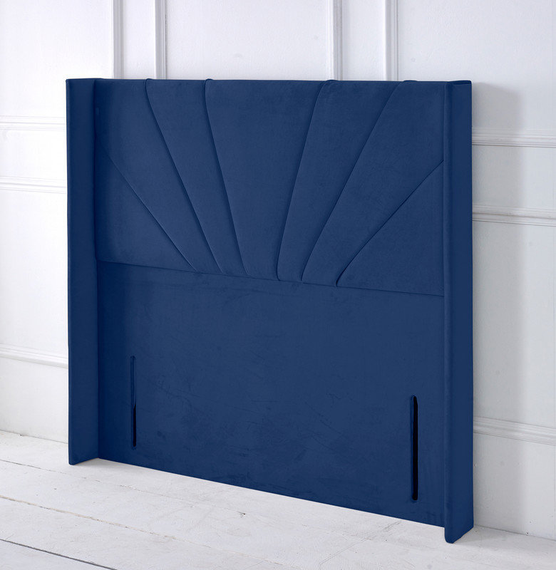 Upholstered Velvet Headboard, Blue, Super King (6')