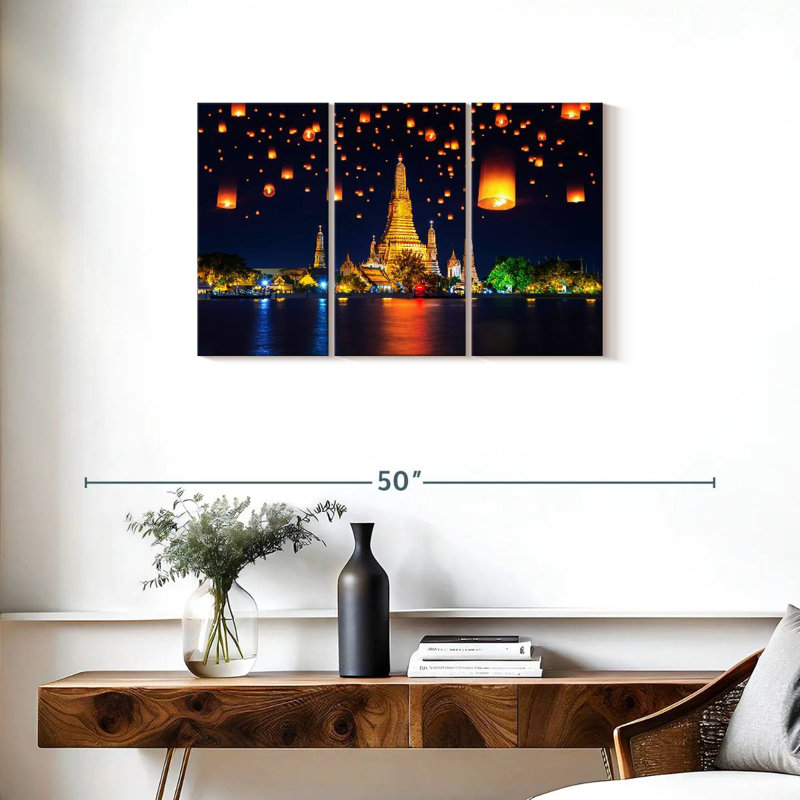 Nicci Wat Arun Temple Lanterns, 20" H x 33" W