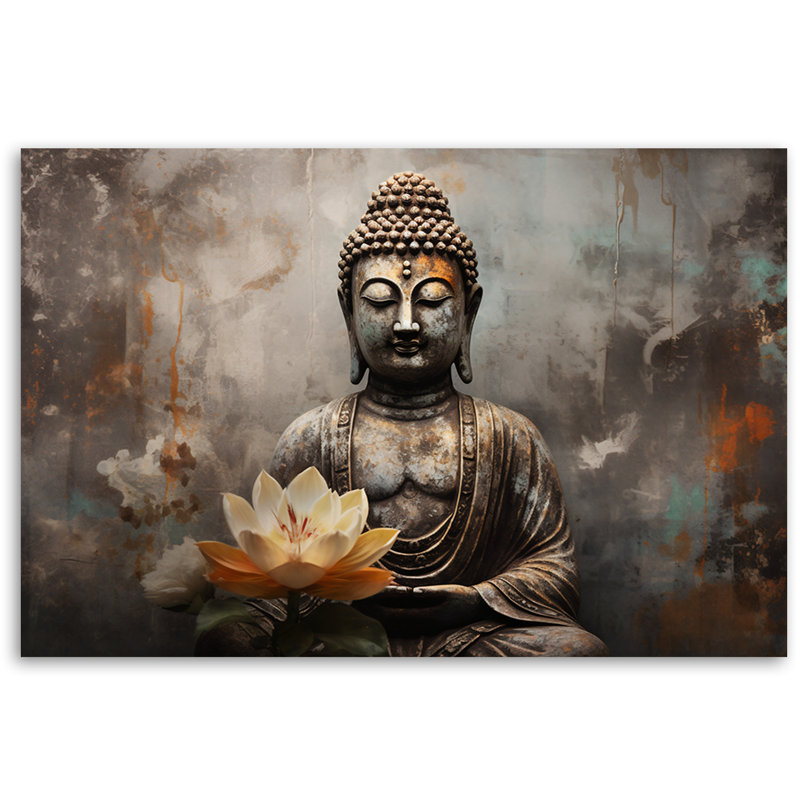 Meditating Buddha Abstract - No Frame Print on Canvas