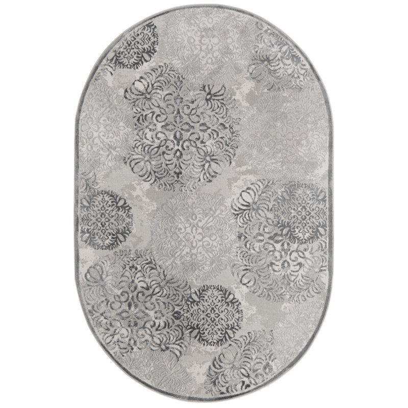 Tapis transitionnel Glencoe couleur galet, Ovale 5 pi 3 po x 8 pi