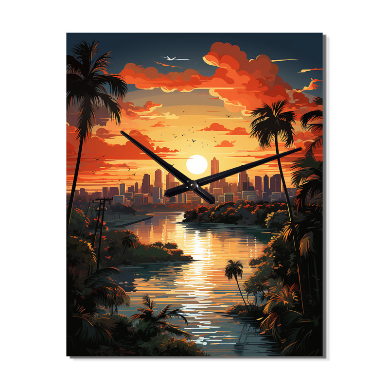 Horloge murale Lyndale - Cityscapes, H 32 po x l 16 po x P 1 po