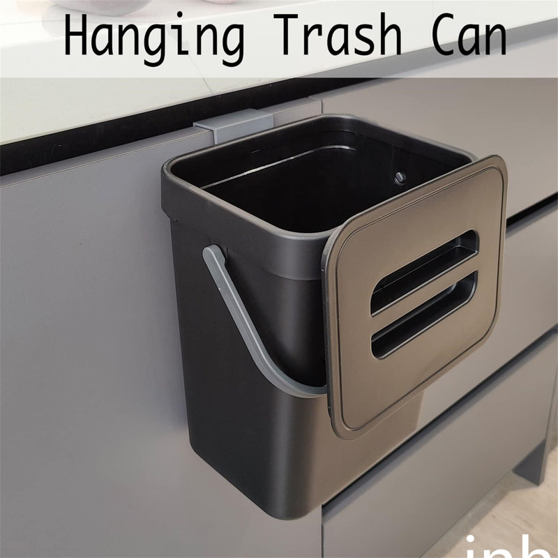 Small Trash Can with Lid, Black