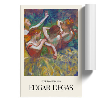 Four Ballet Ballerina Dancers Vol.1 by Edgar Degas - No Frame Painting