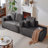 Cloud Sectional Sofa With L-Shape Chaise And Side Pockets , Modern Modular Design, Deep Seating, Upholstered Couch For Living Room/Bedroom, No Assembly Required , Grey,Right-1394110452-1394110450
