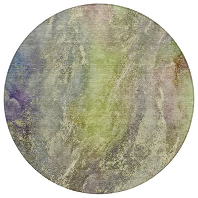 Machine Washable Indoor/Outdoor Chantille ACN2307 Abstract Rug