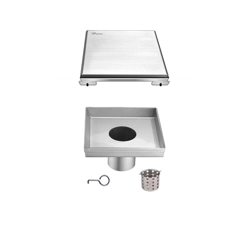 Volga River Series Stainless Steel Square Linear Floor Shower Drain