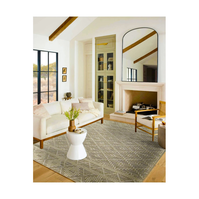 Tapis décoratif à motif géométrique losange et tapis lavable, Rectangle 5 pi x 9 pi 11 po