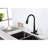 Stainless Steel Single Handle Faucet With Pull Down For Kitchen Sink, Matte Black Color Scheme, 360 Rotatable High - Arc Nozzle, Three Water Output Modes  Stream, Spray,  , Effortless Temperature And-1988809072