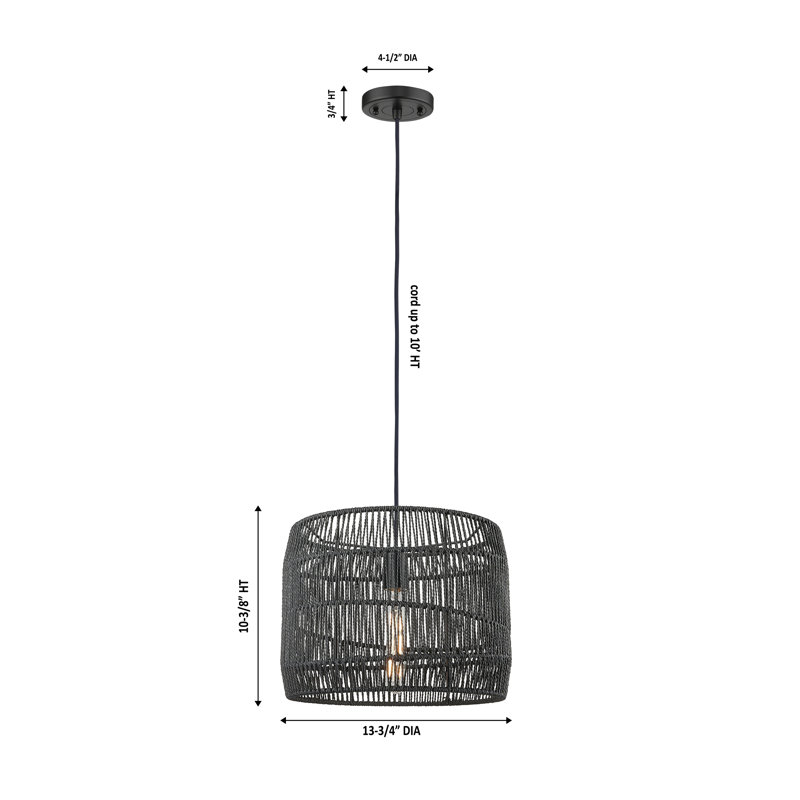 Luminaire suspendu 14 po Elwood, 10"