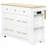 Versatile White Kitchen Island With 6 Drawers, Pull-Out Trash Can, And Drop Leaf, Featuring Power Outlet And 5 Open Racks For Enhanced Functionality-1811585992