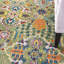 Tapis vert / orange / ivoire tissé à la machine Weylyn-649759320
