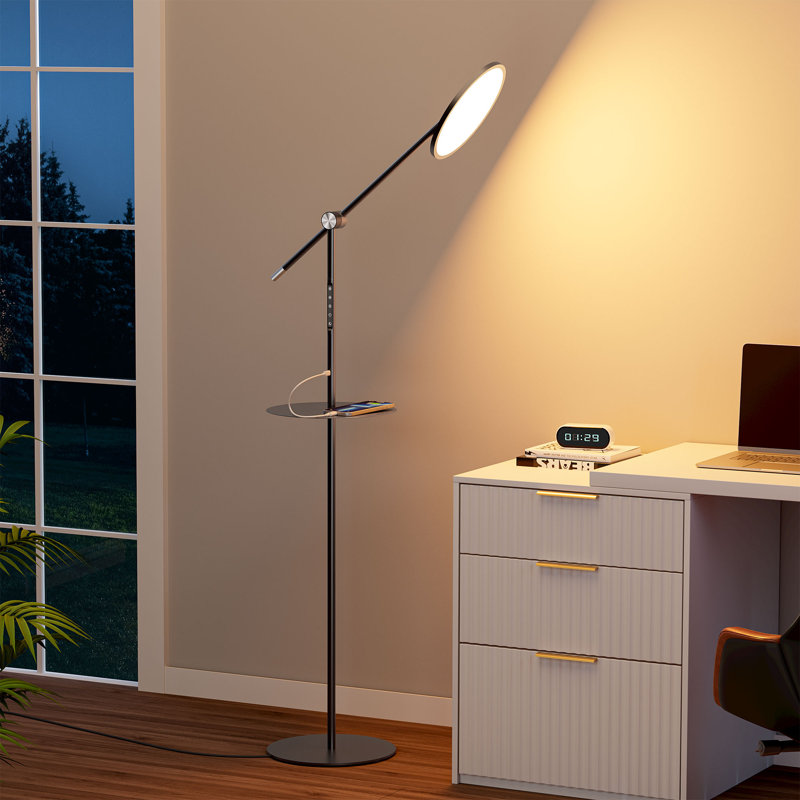 Dimmable Led Floor Lamp With Tray Table And Remote Control