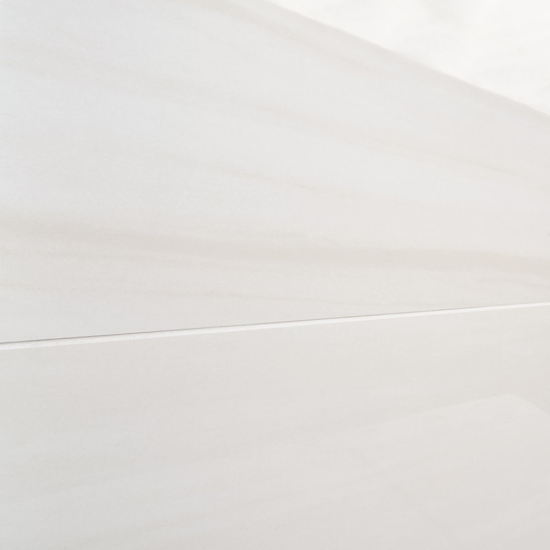 Terius Dolomite Warm White 23.54" x 47.24" Polished Marble Look Porcelain Floor and Wall Tile