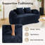 Causeuse moderne courbée avec accoudoirs doubles, deux coussins et aucun assemblage pour le salon ou la chambre à coucher-809589376