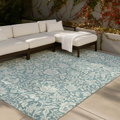 Tapis floral intérieur / extérieur lavable à la machine Chantille ACN2572