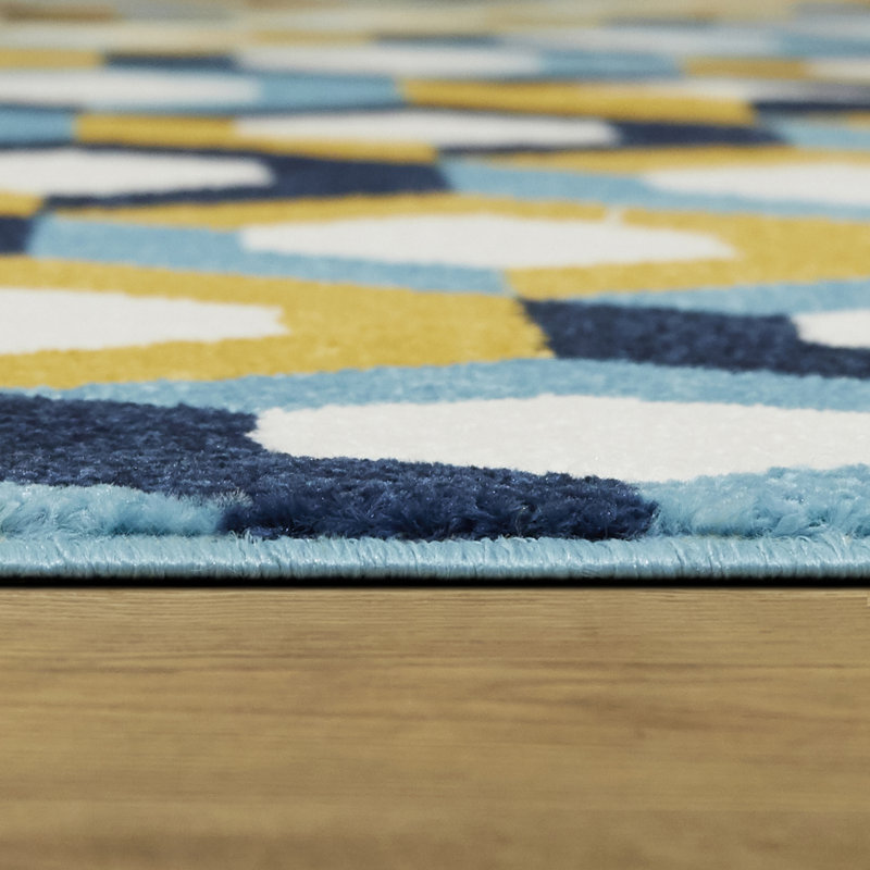 Tapis bleu Jasmyn, Rectangle 5 pi 3 po x 7 pi