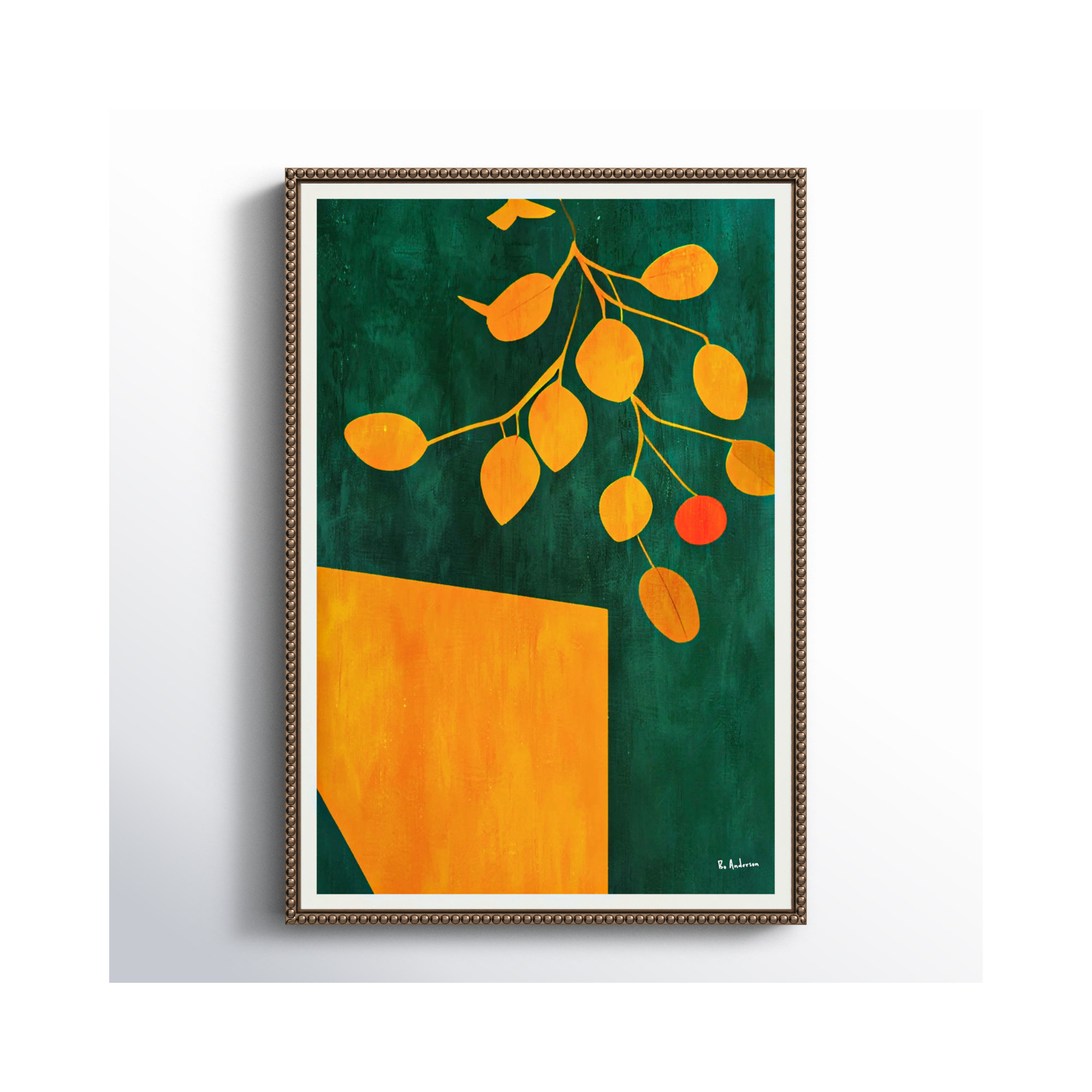 Golden Autumn Leaves by Bo Anderson, 23" H x 16" W x 2" D