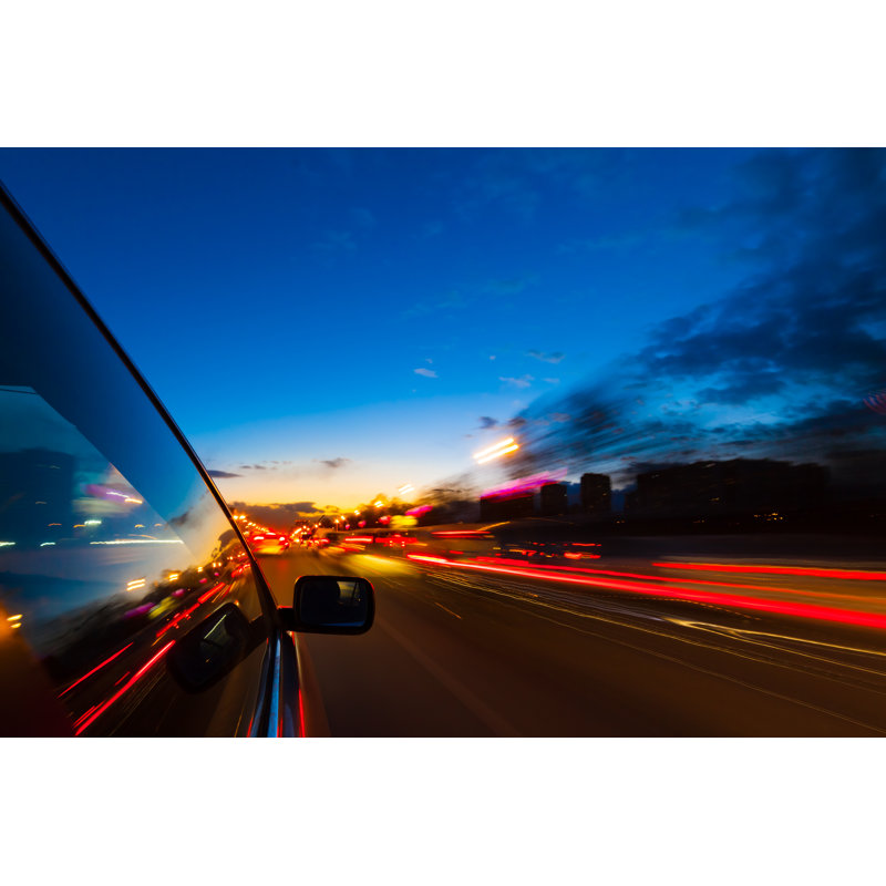 Night Drive By Car by VitaliyPozdeyev - Wrapped Canvas Print, 20cm H x 30cm W