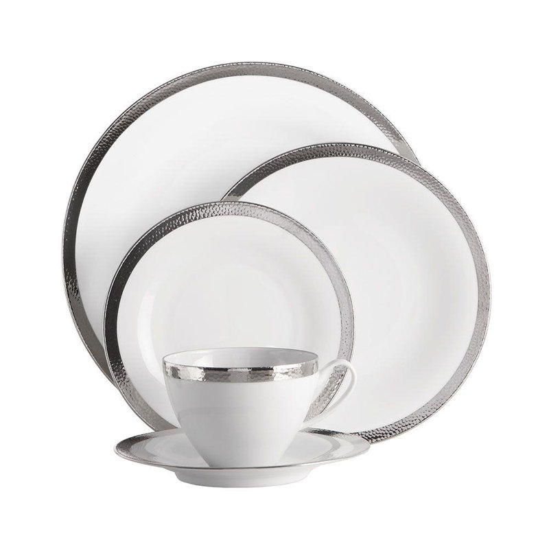 Smith Handmade Porcelain Salad/Dessert Plate, Platinum