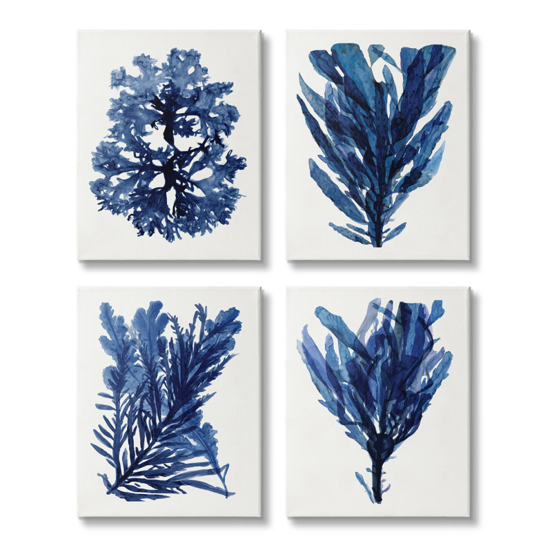 Varech bleu océan, Toile tendue, H 40 po x l 32 po