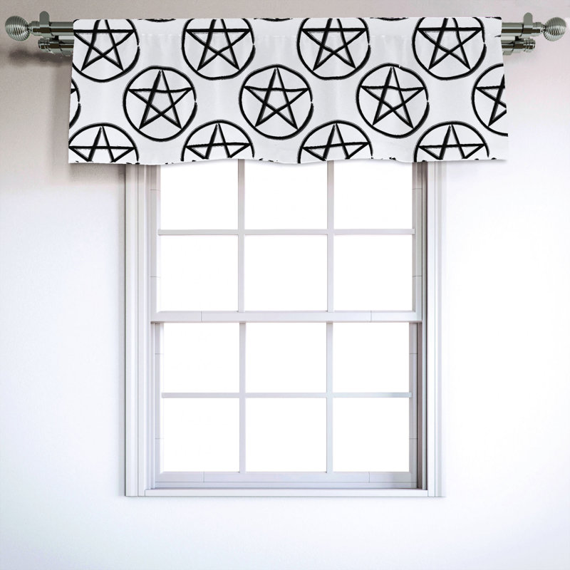Sateen Geometric Ruffled Window Valance