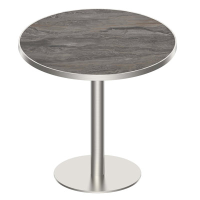 Table bistro tulipe moderne de style Mid-Century avec plateau en faux marbre et structure en métal robuste, mobilier de salle à manger facile à assembler