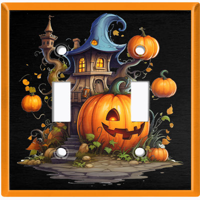 Plaque murale standard à 2 interrupteurs à bascule Halloween