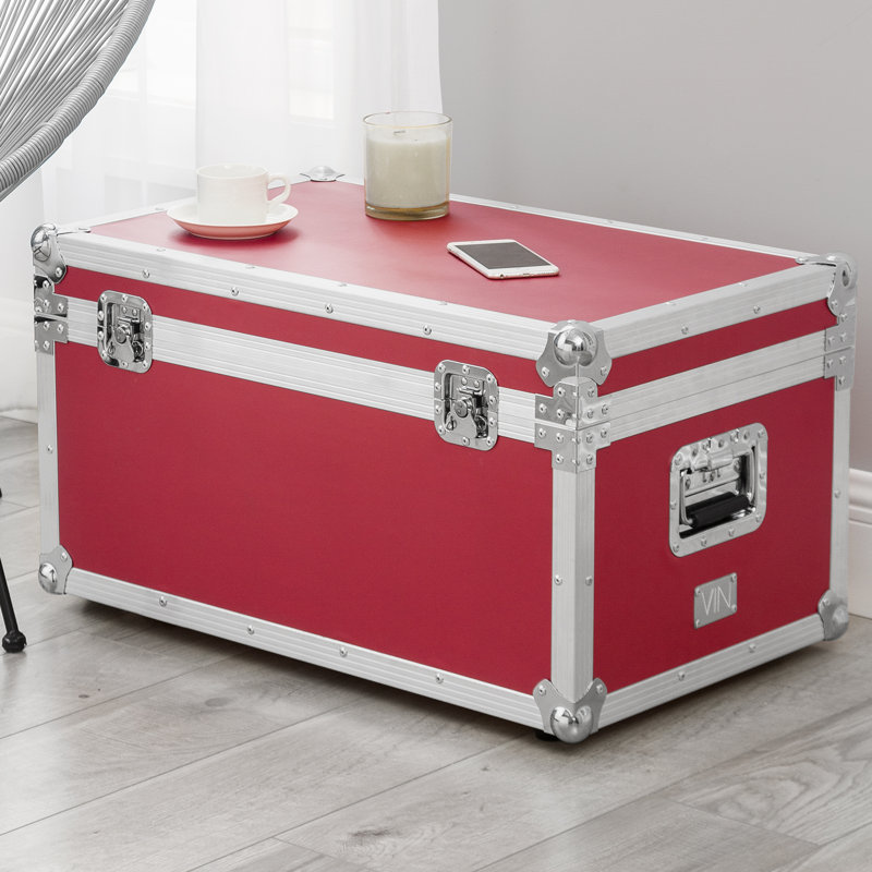 Manufactured Wood Camp Trunk / Footlocker, Cherry Red
