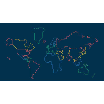 Papier peint carte du monde moderne abstrait