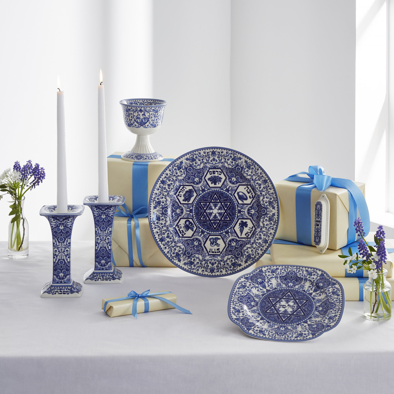 Spode Judaica 8" Sabbath Candlesticks