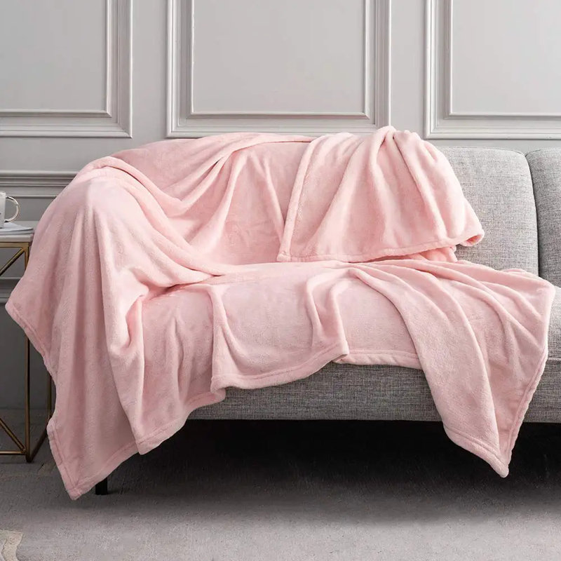 Throw Blanket, 90" W x 108" L, Pink